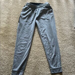 Nike Gray Sweatpants with Elastic Waistband and Tapered Legs